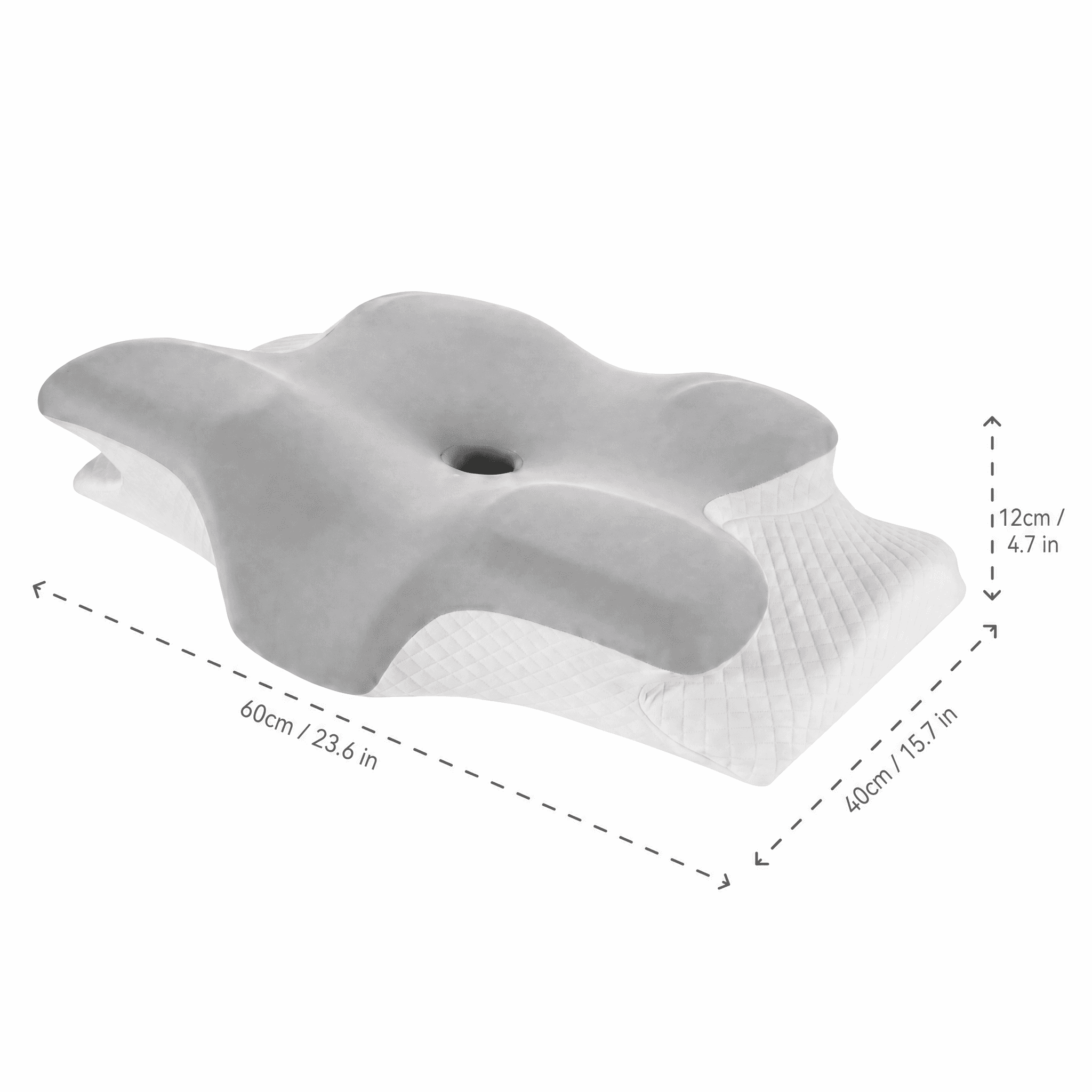 The Sleepr ergonomisches Kissen auf einem Bett im Schlafzimmer